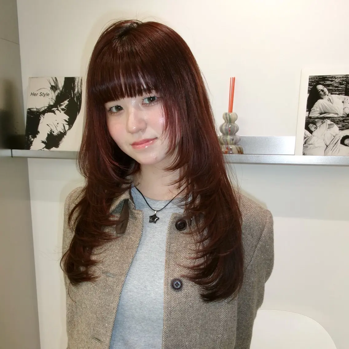 ロング カラー ブラウンカラー オレンジ オレンジブラウン レイヤーカット 🎀レイヤー/ カラー🐕🦺anのヘアスタイル