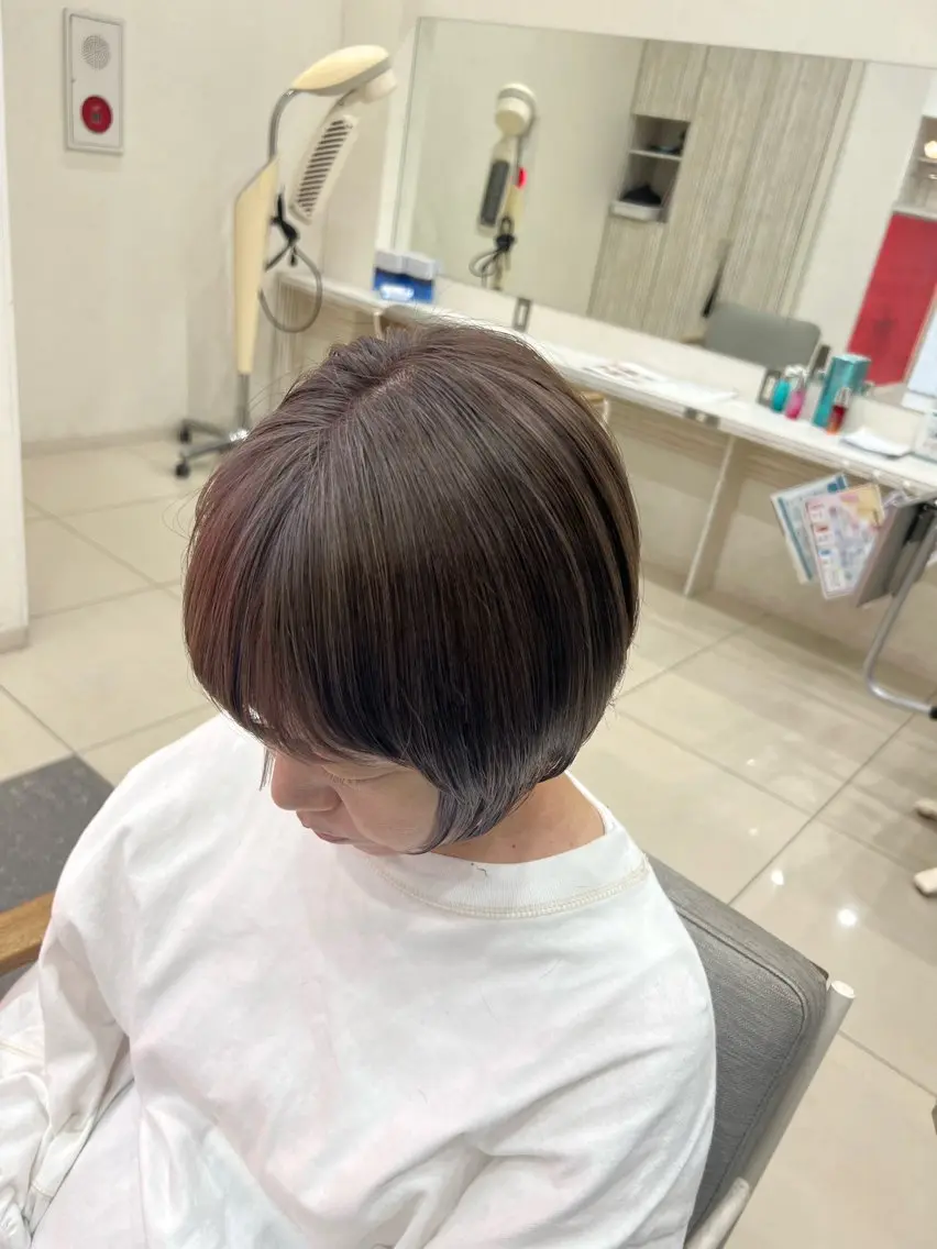ショート カラー ヘアカラー 太白区/白髪ぼかし ハイライト/千葉達人のヘアスタイル