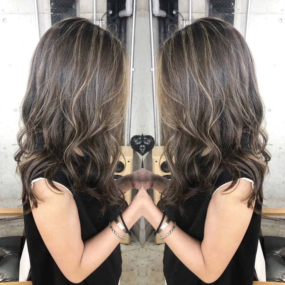 セミロング カラー パーマ ヘアアレンジ メンズ キッズ ネイル マツエク・マツパ メンズハイライト ハイライトカラー ハイライト カット ヘアカラー トリートメント ヘッドスパ レイヤーカット✂️ 艶髪/小田部慎也のヘアスタイル
