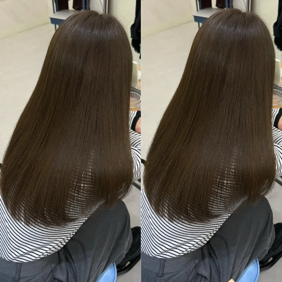 ロング カラー ブリーチ ブリーチなしカラー 髪質改善🩵縮毛矯正 代々木/木下のヘアスタイル