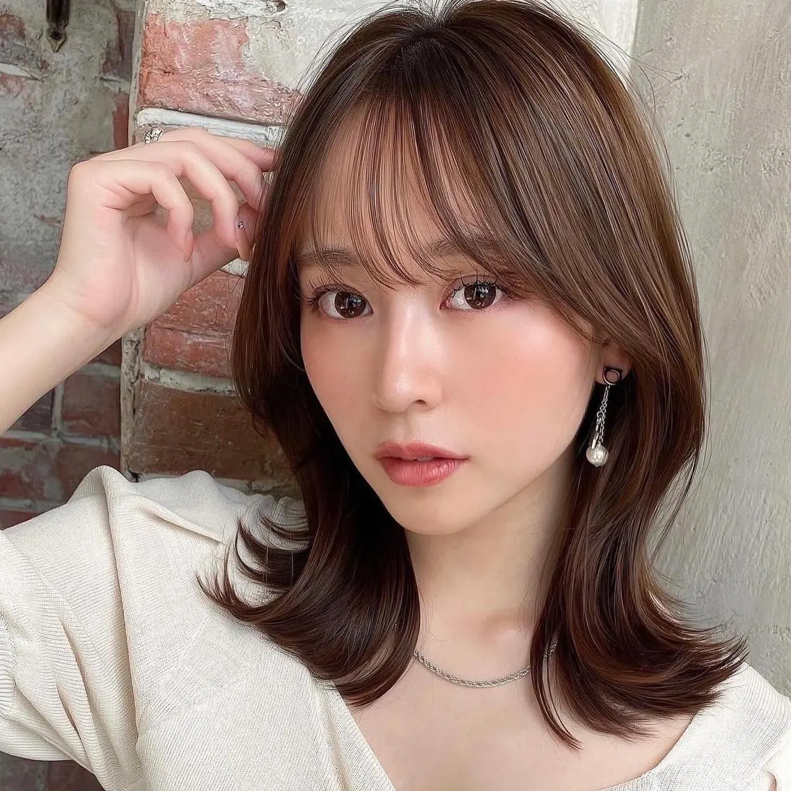 ミディアム くびれヘア 髪質改善 縮毛矯正 🧡くびれヘア/前髪 顔周り🧡久原結衣のヘアスタイル