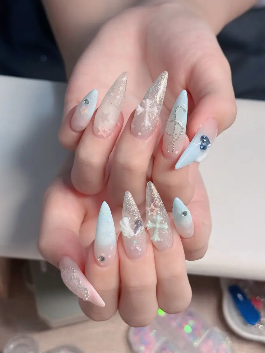 ネイル アートネイル 成人式 ジェルネイル ニュアンスネイル 夏ネイル ハンドネイル neco H.babynailのネイルデザイン
