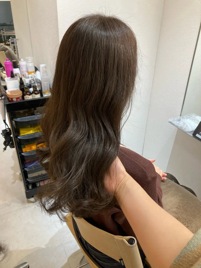 ロング カット ヘアカラー トリートメント ✨色持ちの良い艶 カラー✨蟹江真世のヘアスタイル