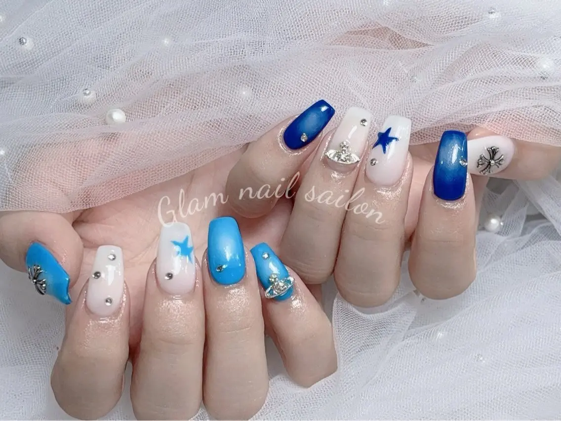 ネイル エツメ💅 長さ出し🎀デザインのネイルデザイン