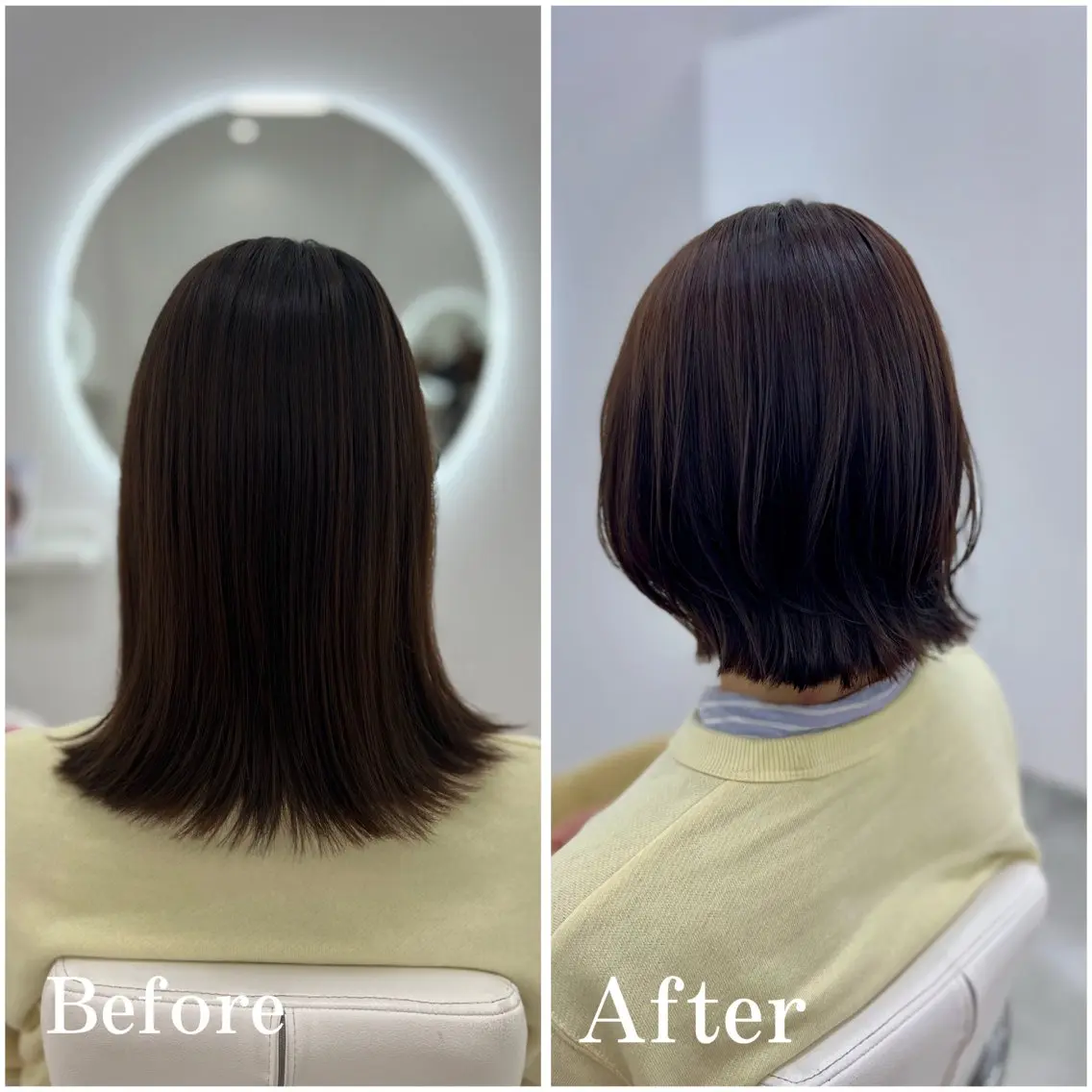 ミディアム カラー カット ヘアカラー トリートメント ✄﻿aini天王寺 ✄﻿ゆ乃のヘアスタイル