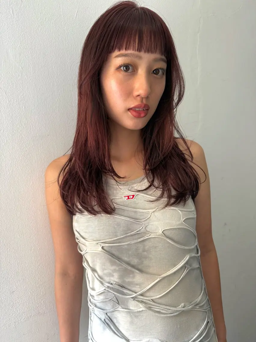 セミロング レイヤーカット 藤原 陽一郎のヘアスタイル