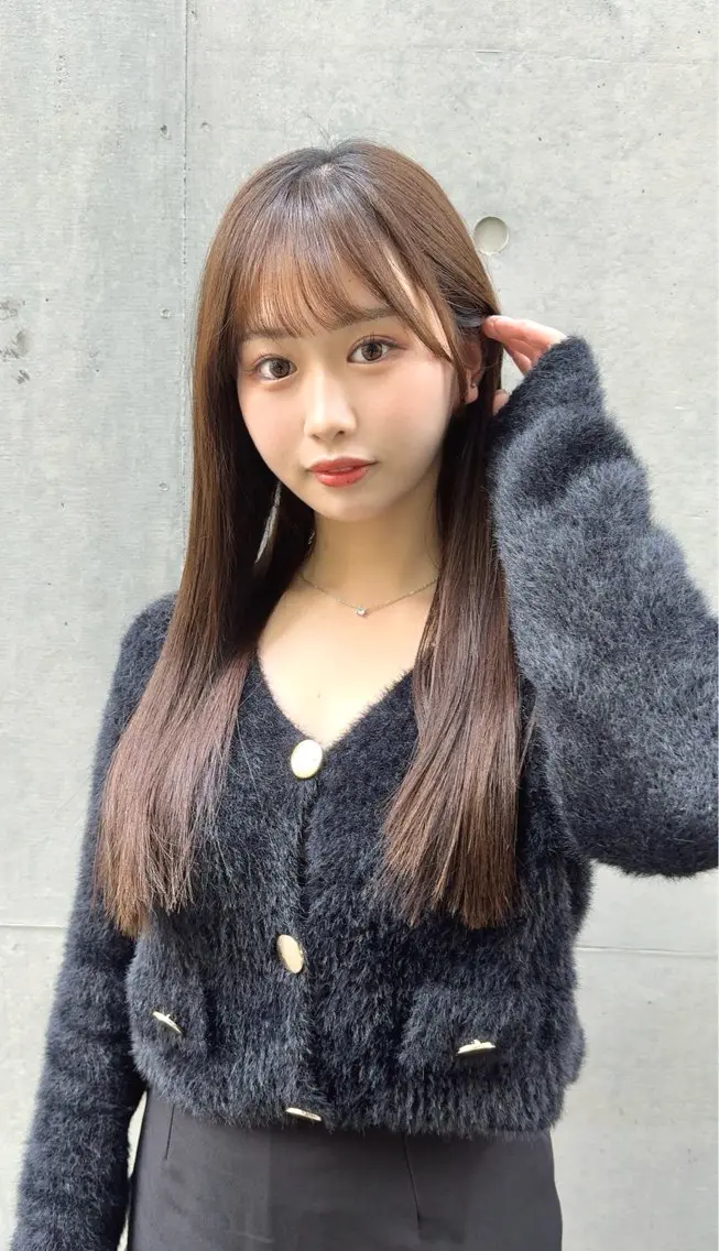 ロング 学生 酸性ストレート 縮毛矯正 トリートメント 酸性ストレート/ 透明感カラー/中村利のヘアスタイル