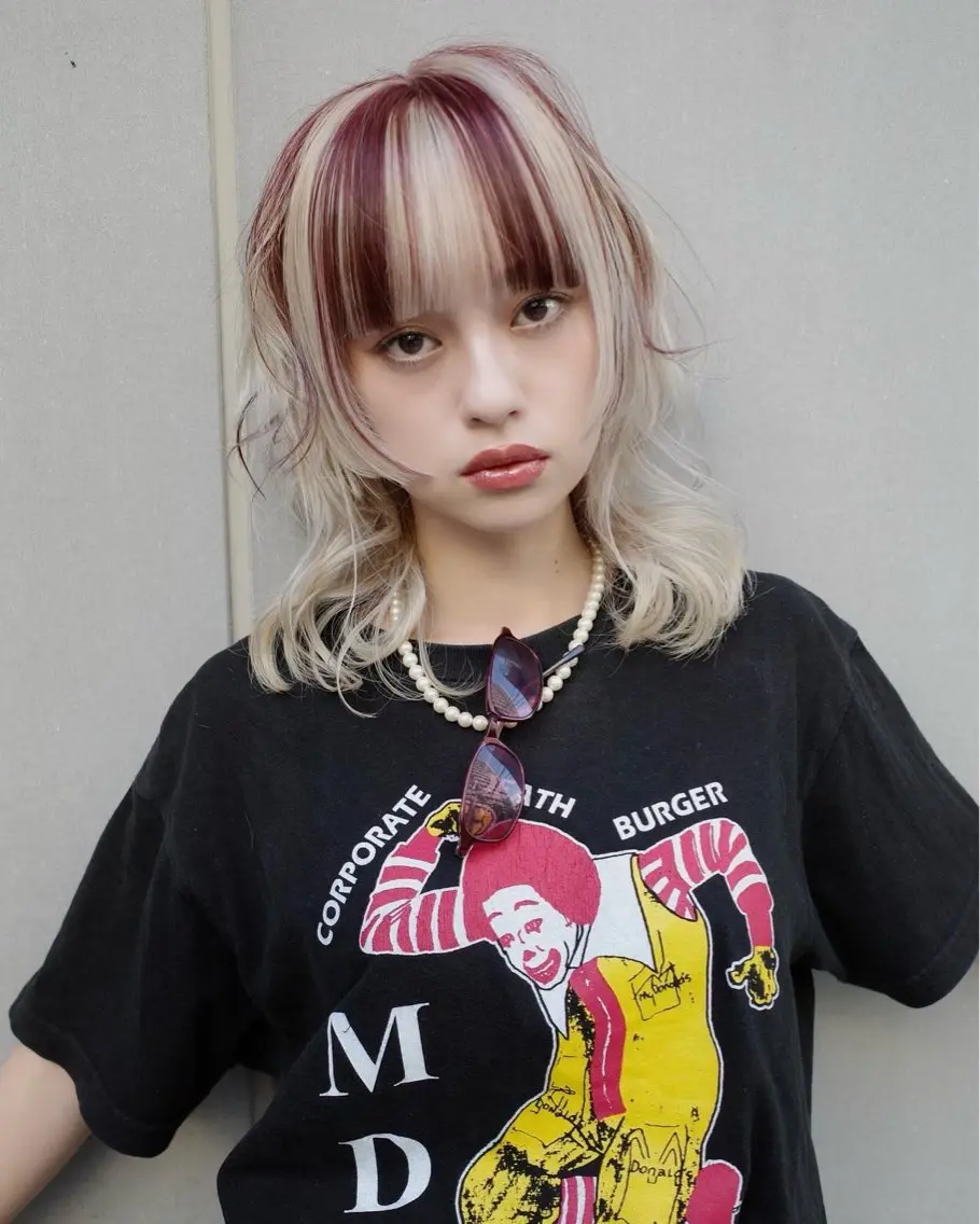 ミディアム カラー カット ヘアカラー トリートメント ブリーチ😼 ボブ✍️レイヤーのヘアスタイル