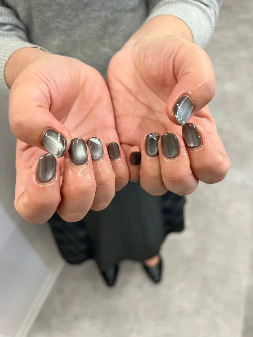 ネイル ジェルネイル 韓国ネイル マグネットネイル ニュアンスネイル パラジェル ハンドネイル ハンドケア Bana_ Nailのネイルデザイン