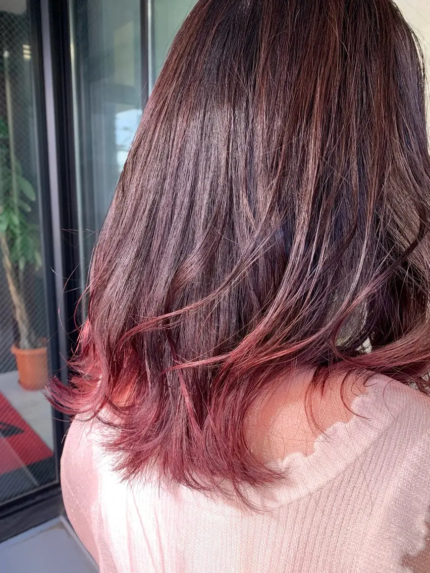セミロング カット ヘアカラー トリートメント マルナ本店 ペコのヘアスタイル