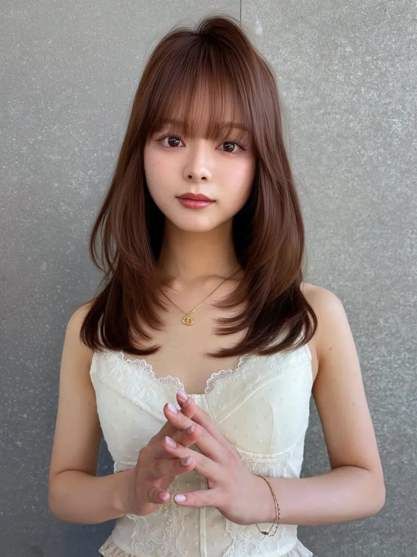 ミディアム カラー ヘアアレンジ カット ヘアカラー トリートメント 【博多髪質改善】 吉村　清志のヘアスタイル