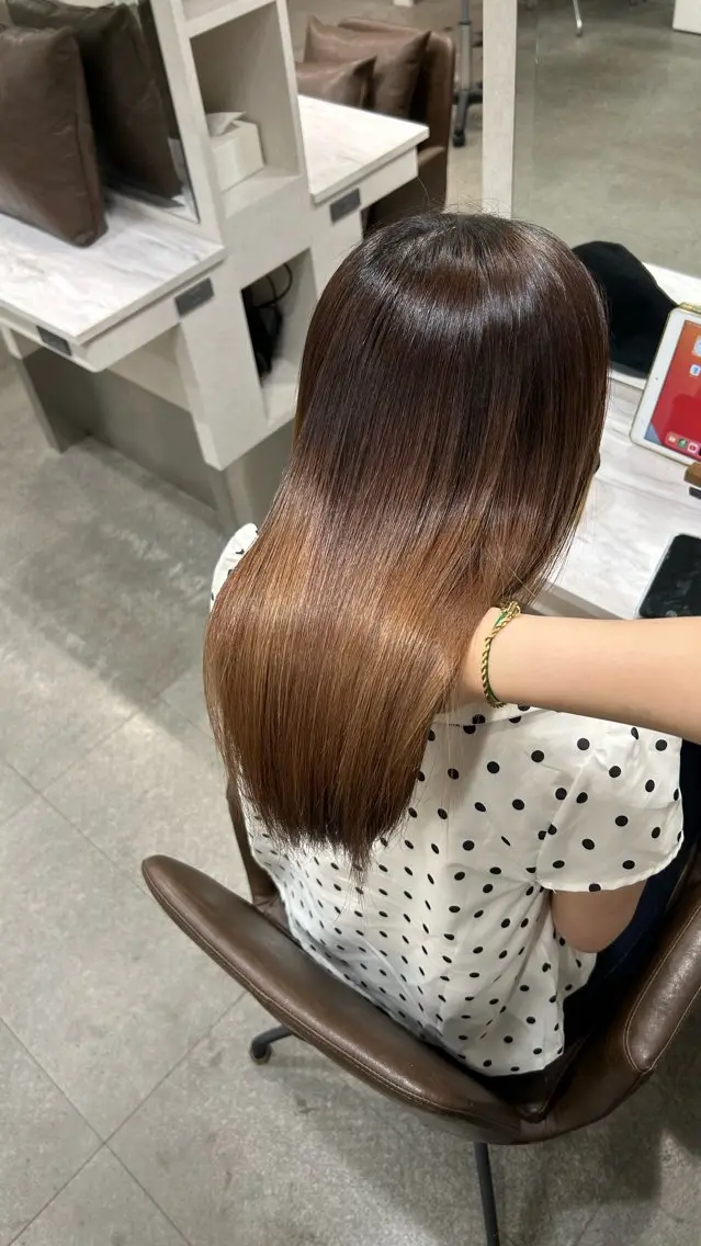 ロング 縮毛矯正 ハイトーン美髪矯正 /KAEDEのヘアスタイル
