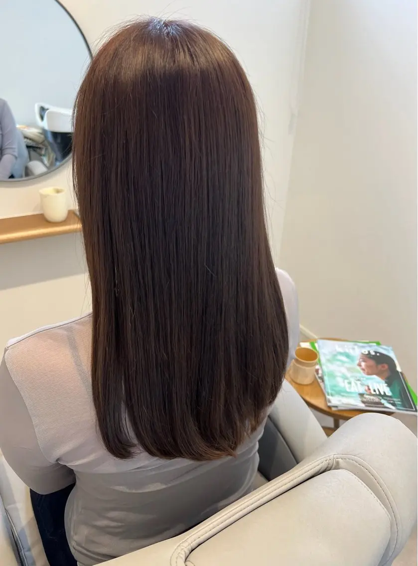 ロング カラー 透明感カラー グレージュ トリートメント kibako ayanoのヘアスタイル