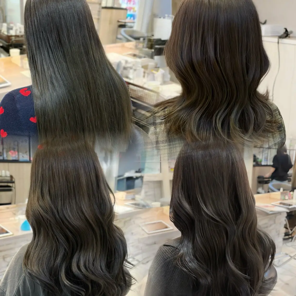 セミロング カラー 透明感カラー グレージュ オリーブカラー オリーブグレージュ オリーブグレー カット ヘアカラー トリートメント 透明感カラー/ くびれヘア/館岡俊平のヘアスタイル