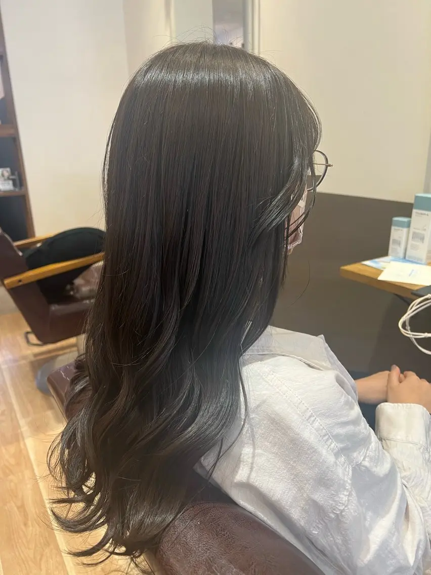 ロング カラー カット ヘアカラー たけだ れなのヘアスタイル