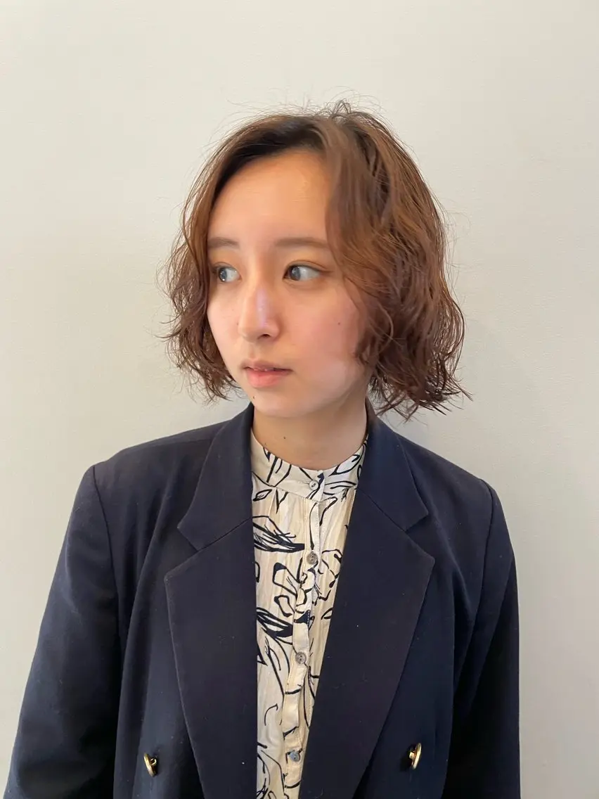 ショート パーマ カット パーマ トリートメント ボブ／パーマ指名 No. 1🍃れんとのヘアスタイル