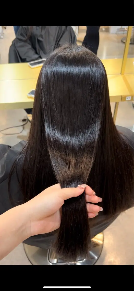 セミロング カット 縮毛矯正 Sakura /韓国ヘアのヘアスタイル