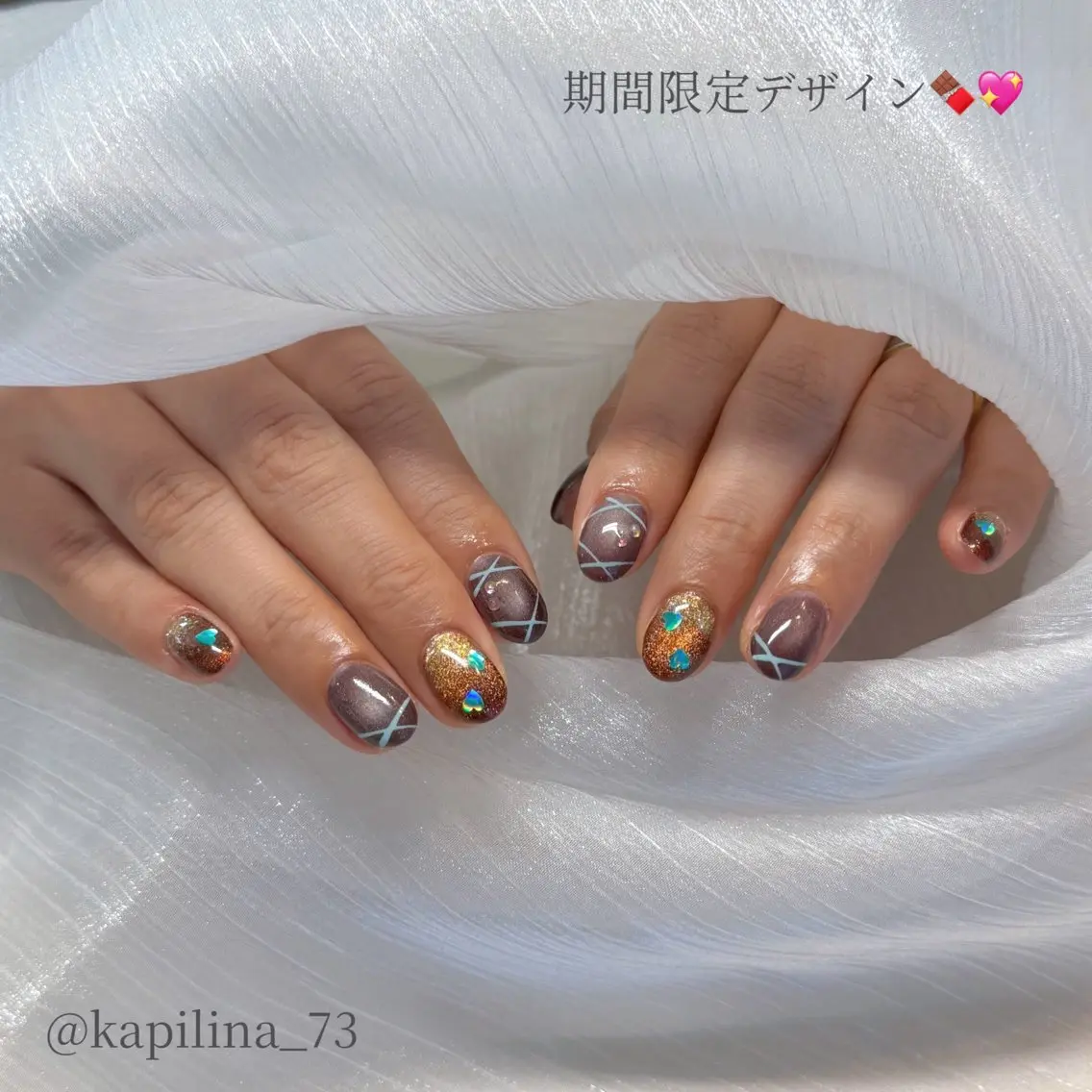 ネイル バレンタイン Kapilina🌺 MOMOのネイルデザイン