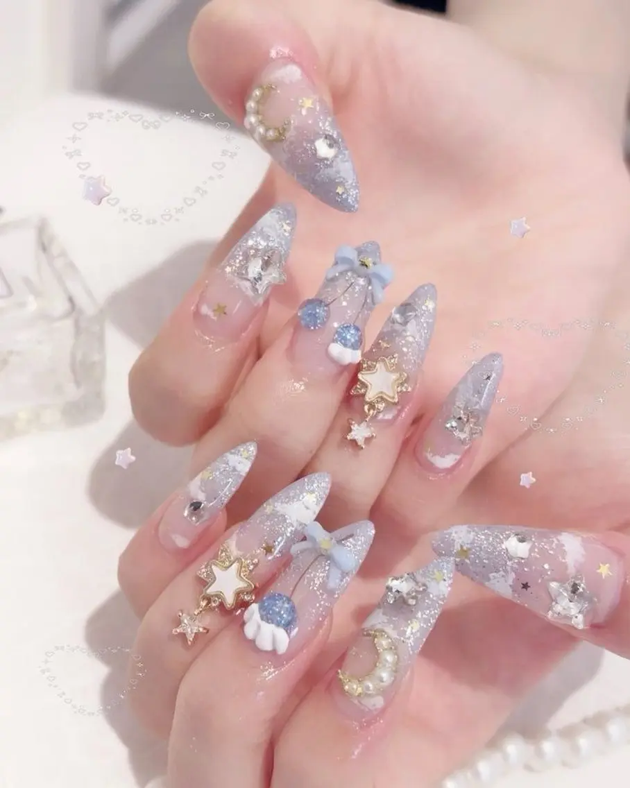 ネイル アートネイル 長さ出し フラッシュネイル ジェルネイル 氷ネイル・うるうるネイル ハンドネイル kana nailのネイルデザイン