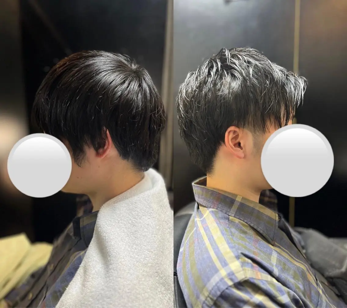 ミディアム 新宿💈カットモデル メンズカットのヘアスタイル