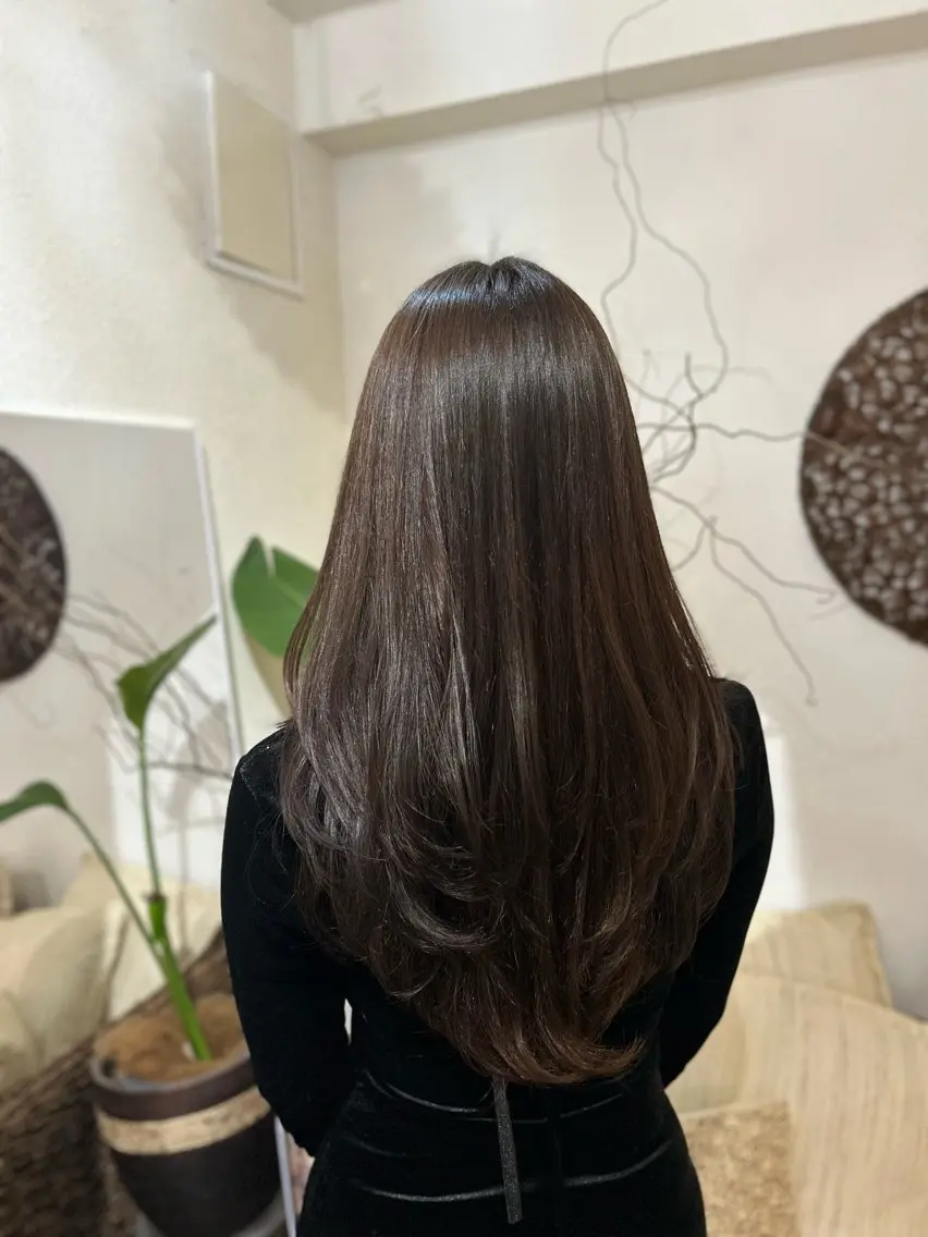 ロング カラー ヘアカラー トリートメント ヘッドスパ putri 川邉 優花のヘアスタイル