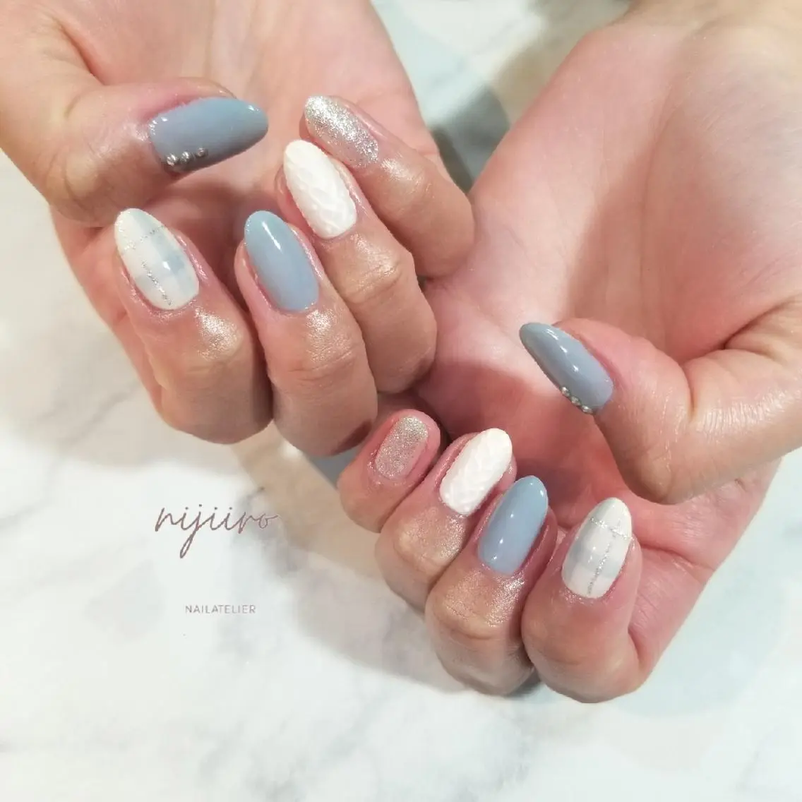 ネイル ハート ハンドネイル nijiiro🌈 サトウのネイルデザイン