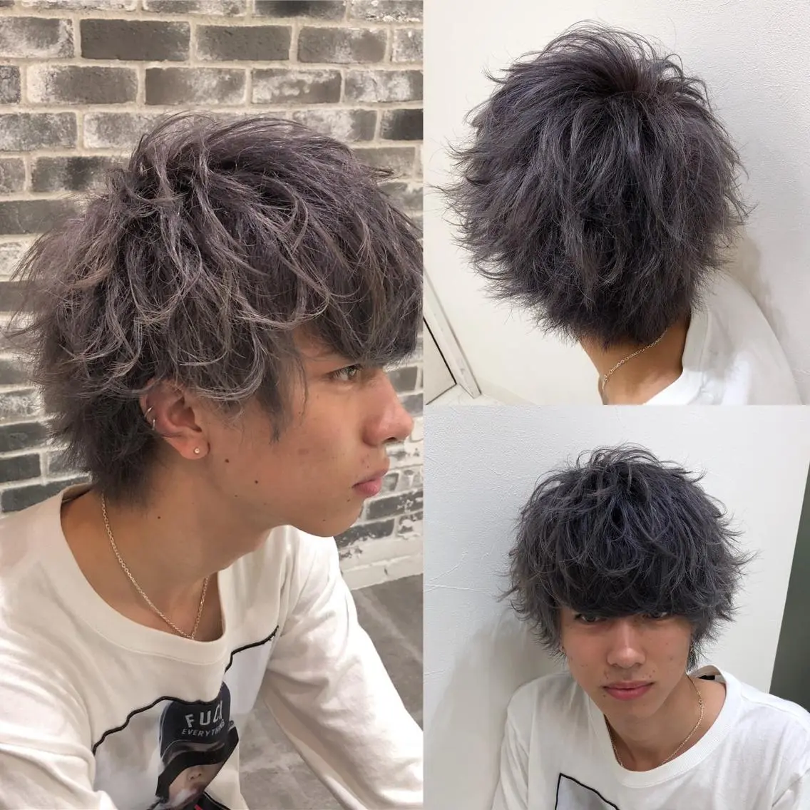 カラー アッシュ ブリーチ ラベンダーカラー ラベンダーアッシュ 韓国ヘア レイヤーカットのヘアスタイル