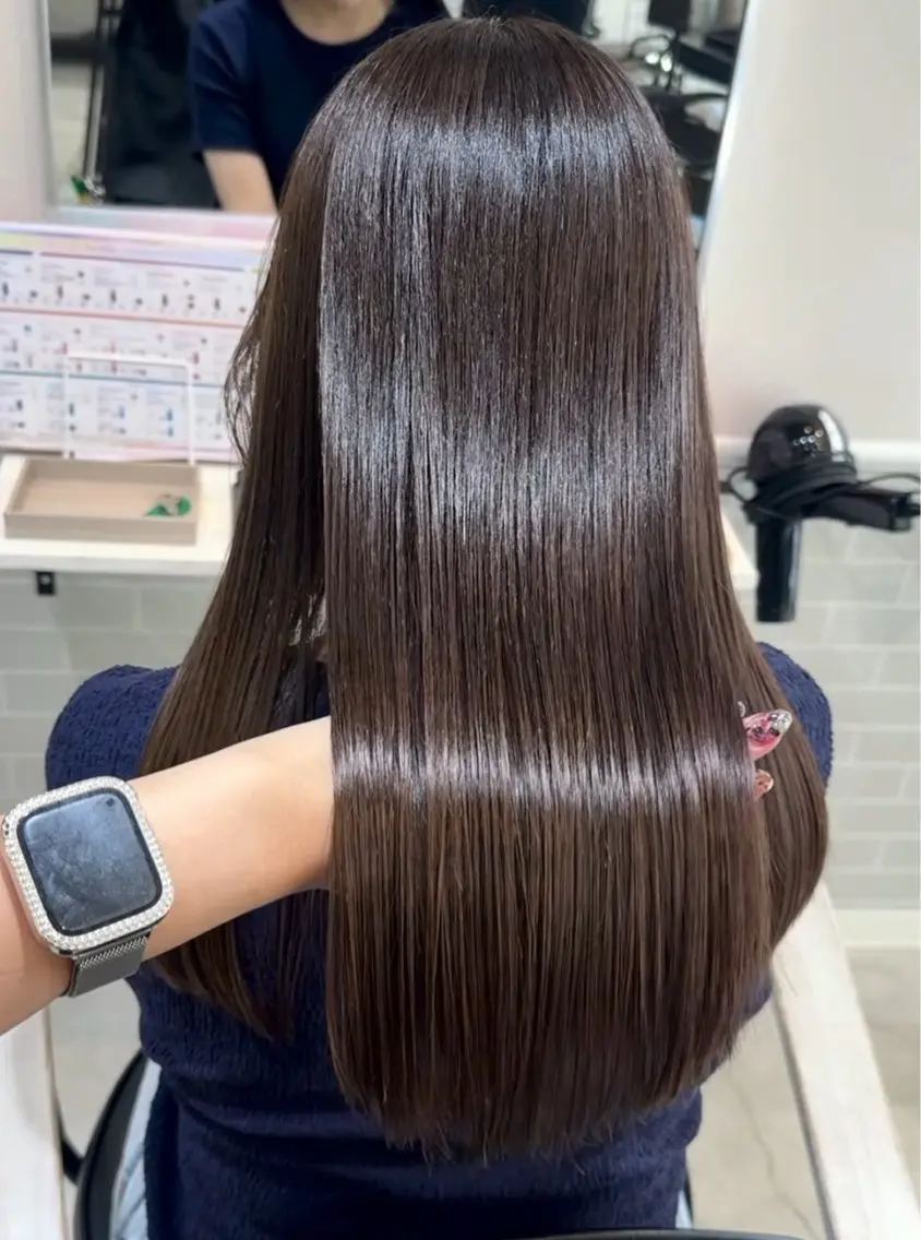 ロング カット 縮毛矯正 sanctuary  箕面店のヘアスタイル