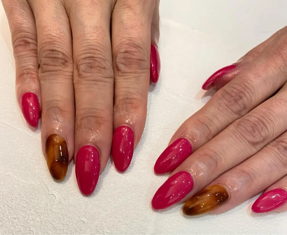 ロング カラー ネイル Nailsalon Calmeのネイルデザイン