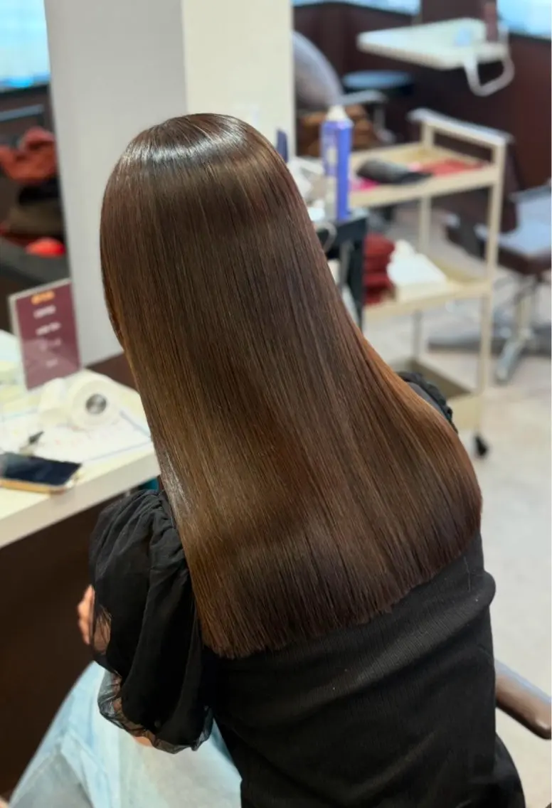 ロング カラー カット ヘアカラー トリートメント 韓国×髪質改善カラー 💎hinaのヘアスタイル