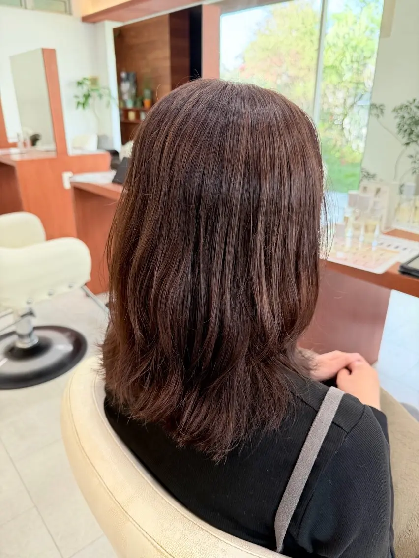 ミディアム くびれヘア 中村 涼のヘアスタイル