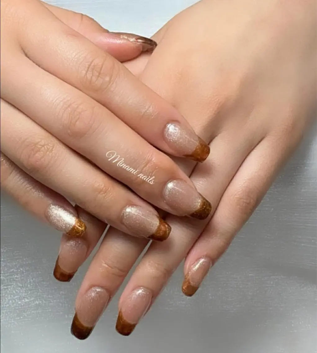 ネイル アートネイル オーロラネイル ガーリー キラキラネイル 韓国ネイル Minami Nailsのネイルデザイン