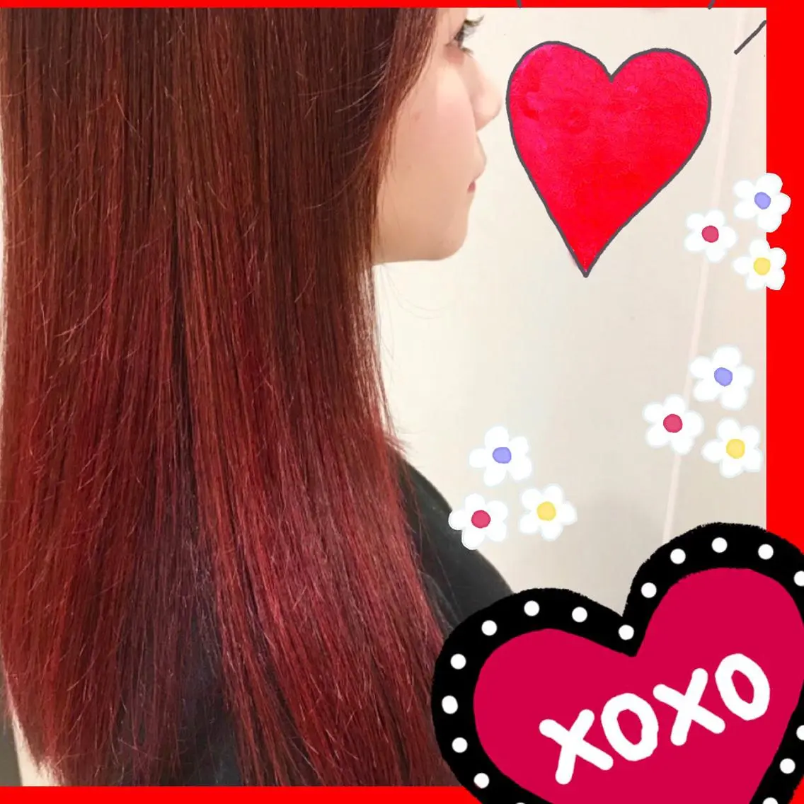 カラー レッドカラー 新宿駅近♡個室 ♡関口三都季🌜のヘアスタイル