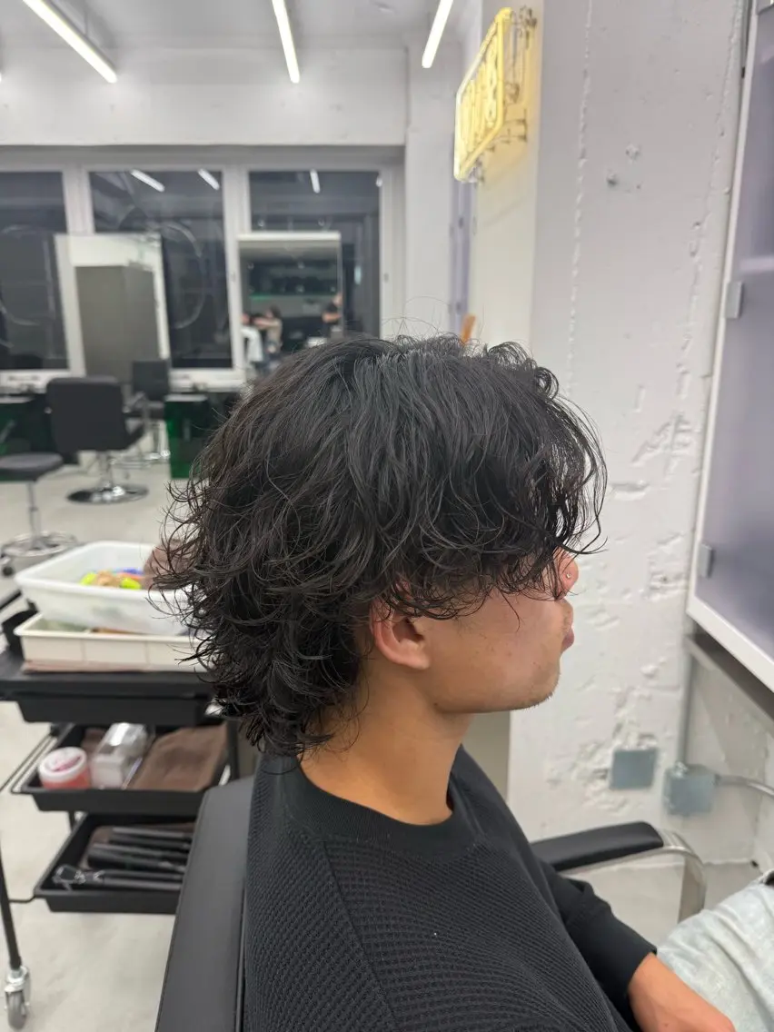 パーマ メンズ カット パーマ Sho/栄/ 透明感カラー/パーマのヘアスタイル