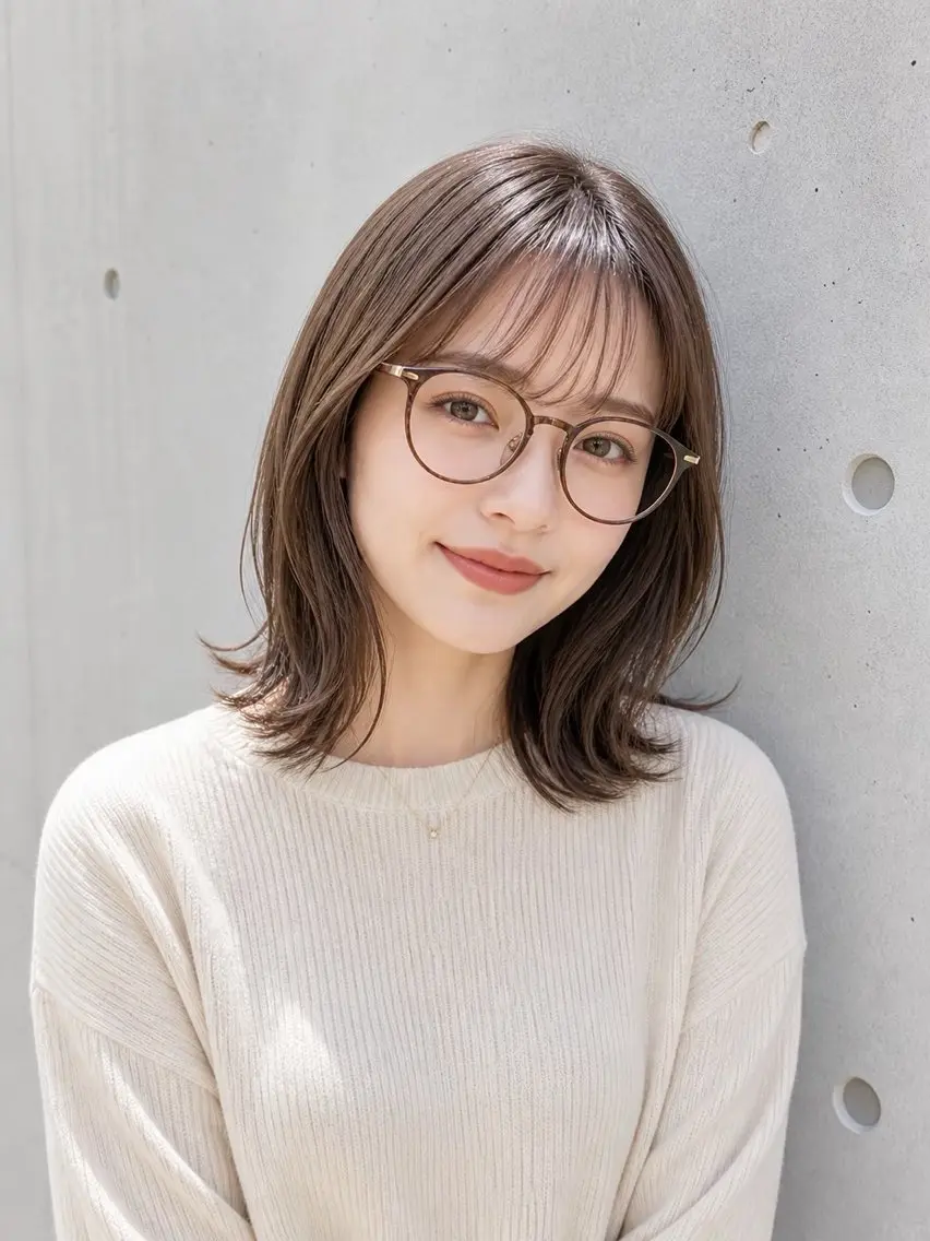 ミディアム カラー カット ヘアカラー 宇梶 千愛のヘアスタイル