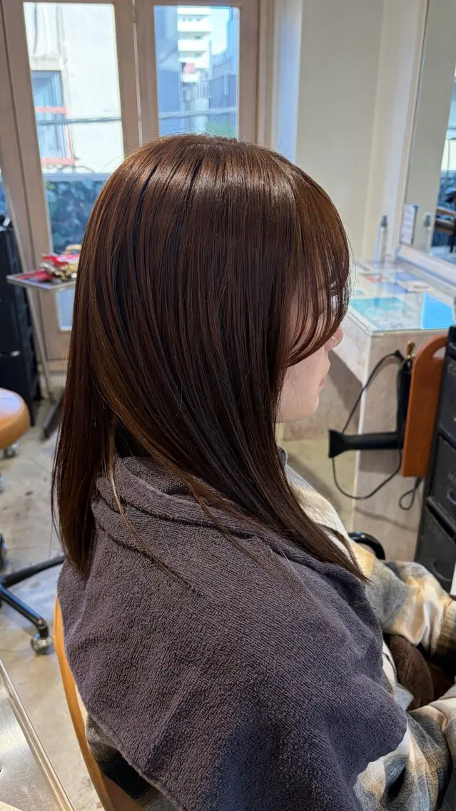 カラー ブラウンカラー 縮毛矯正 ヘアカラー 菅野 由莉菜のヘアスタイル
