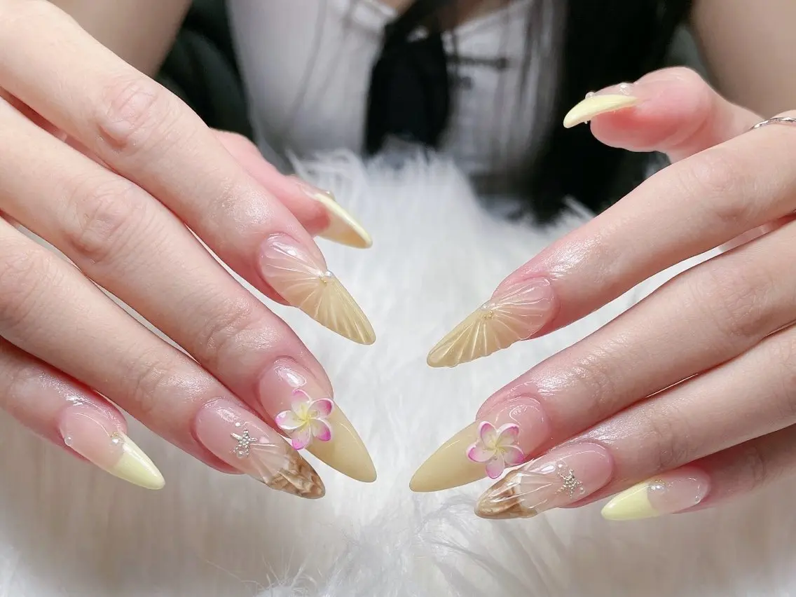 ロング 韓国風ヘア ハンドネイル ハンドケア HEAVEN Nail 池袋のネイルデザイン