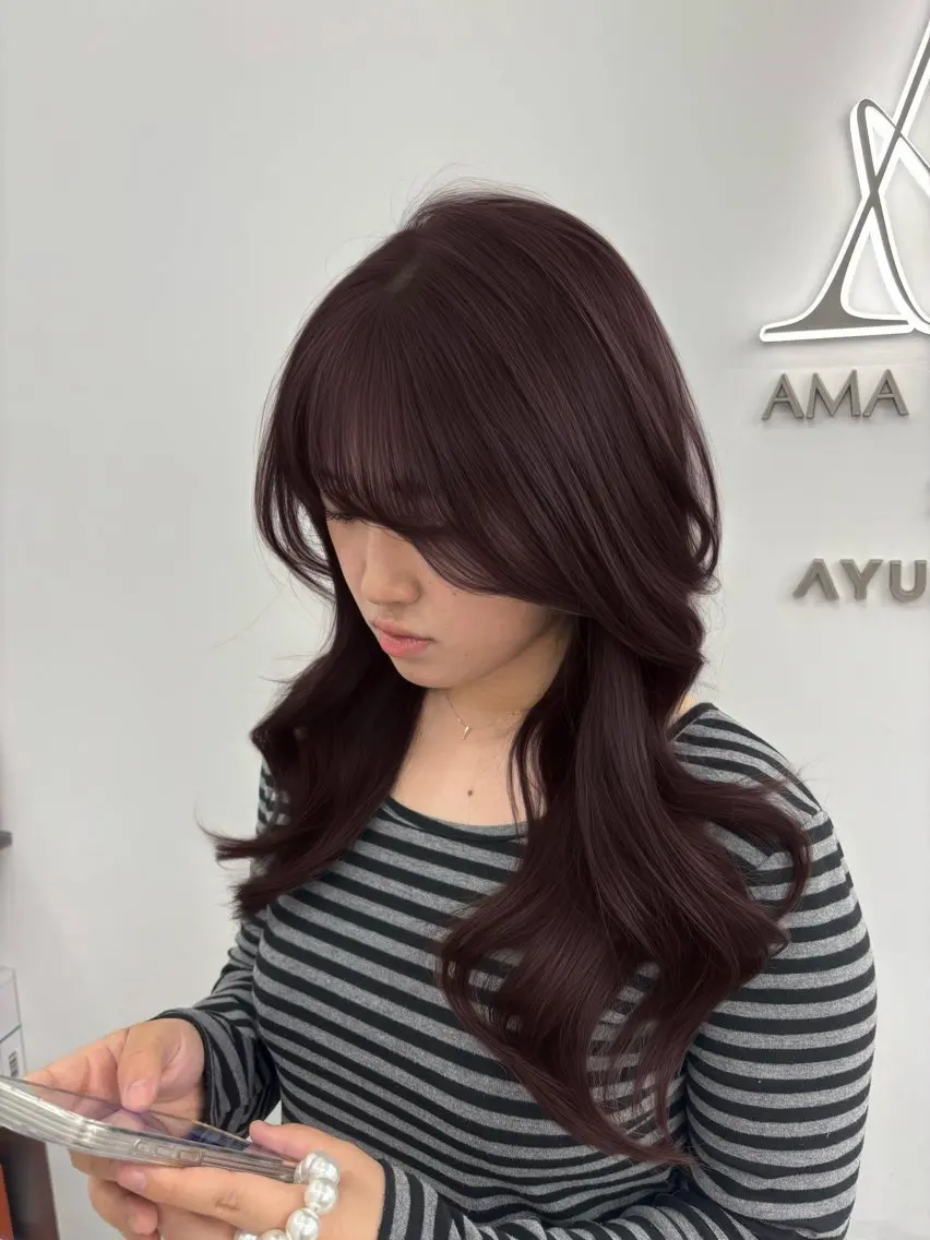 ロング カラー ヘアカラー 水野 マミのヘアスタイル