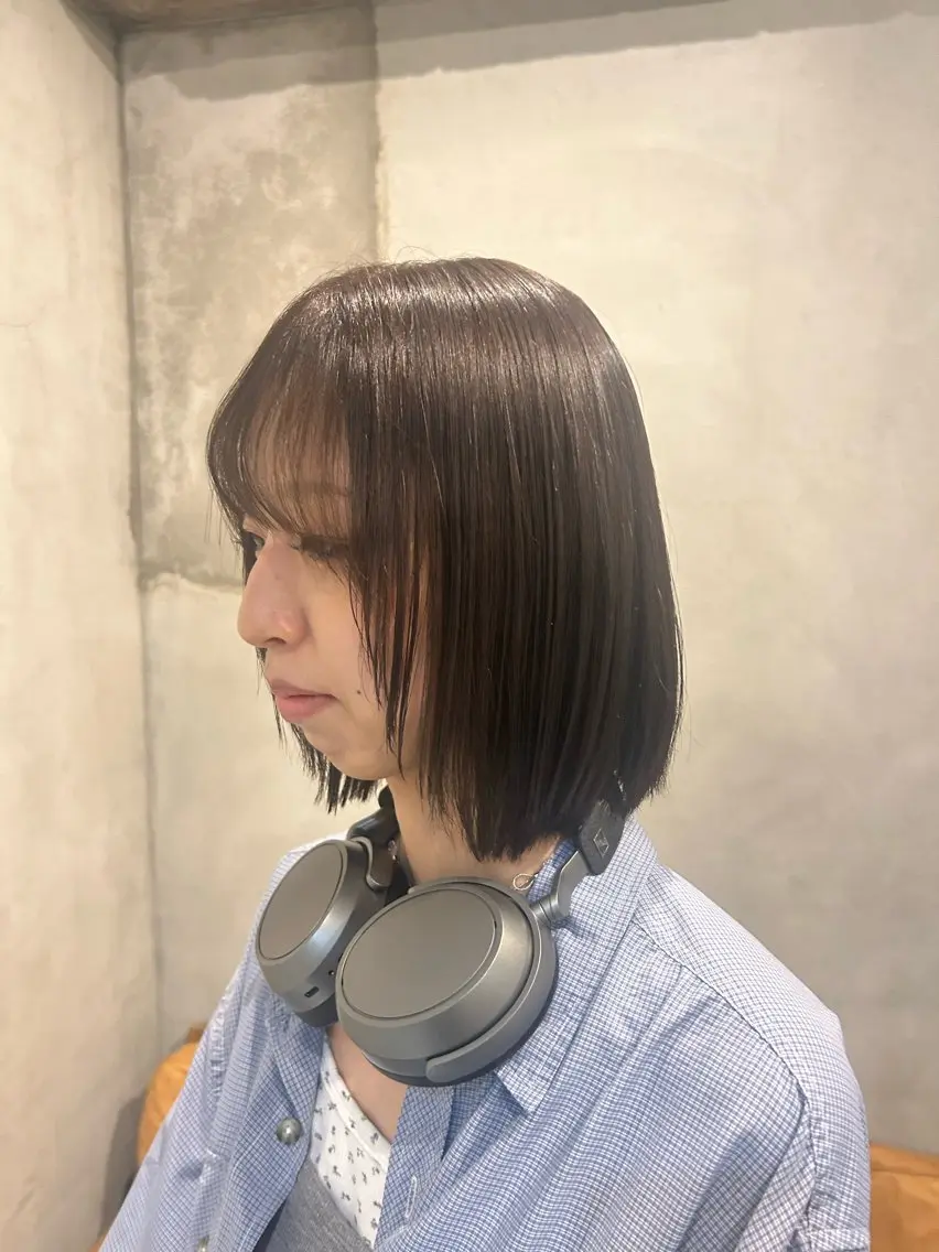 カラー オリーブカラー ヘアカラー 岡田 舞綺のヘアスタイル