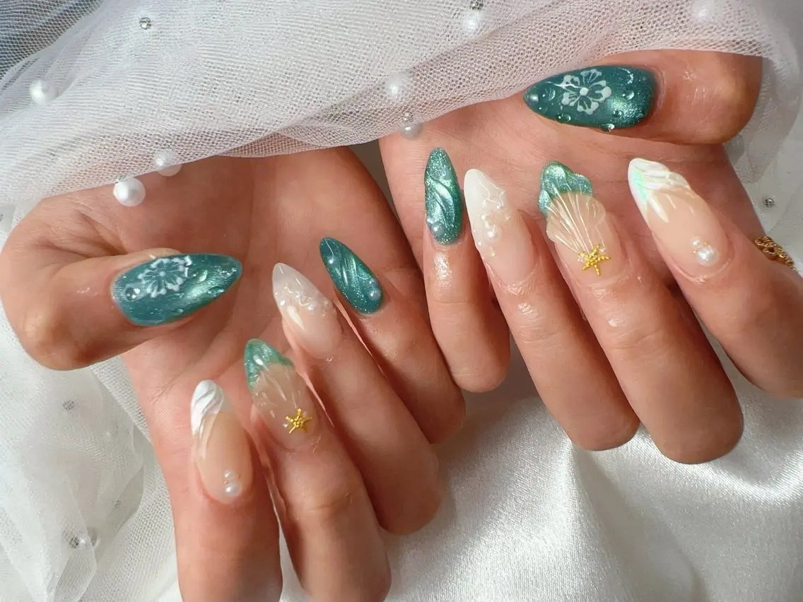 ネイル ハンドネイル bijou nails 蓮のネイルデザイン