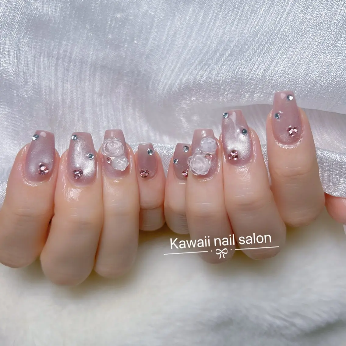 ネイル チークネイル ドット フットネイル フレンチネイル 韓国ネイル Kawaii _Nailのネイルデザイン