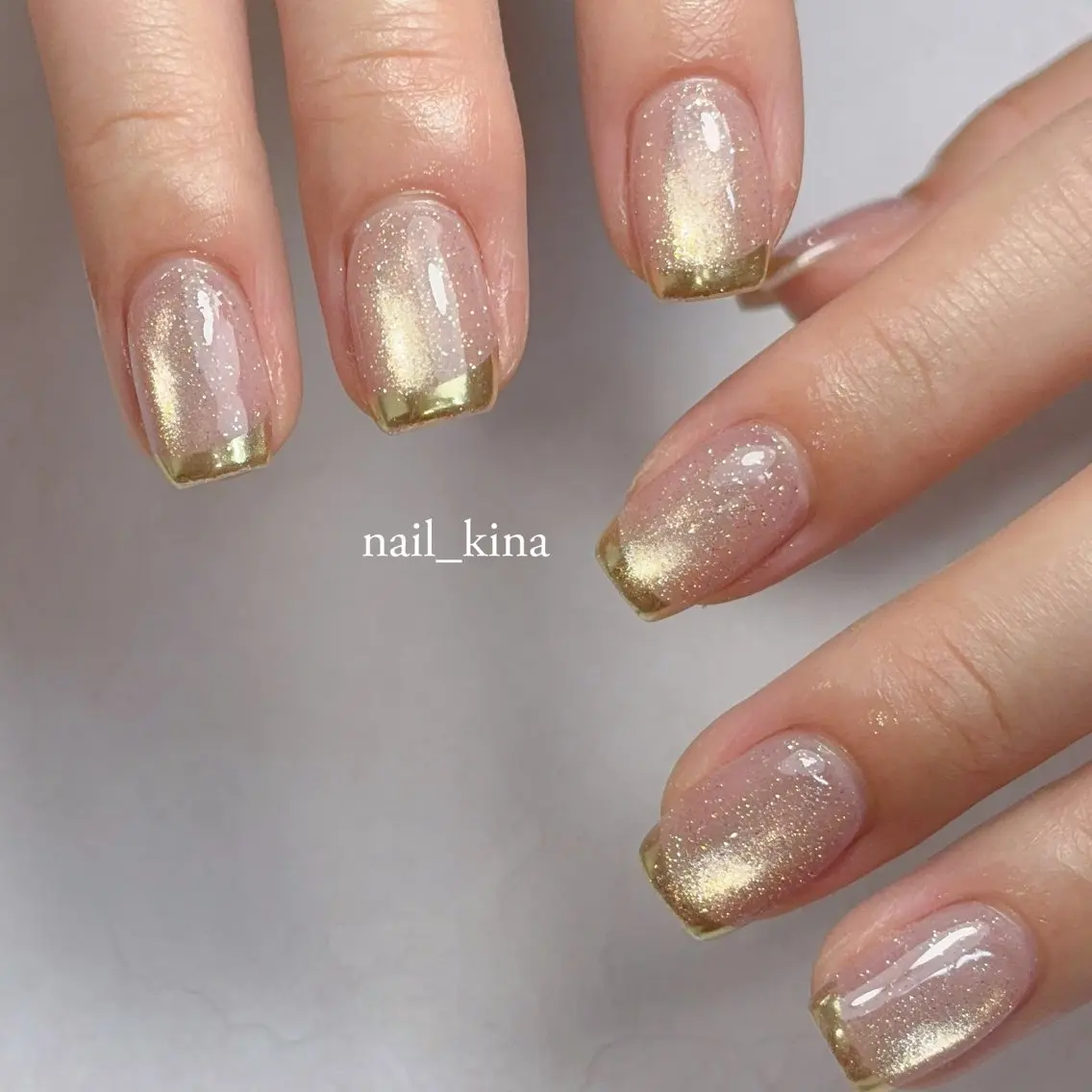 ネイル フレンチネイル ジェルネイル マグネットネイル パラジェル nail_ kinaのネイルデザイン