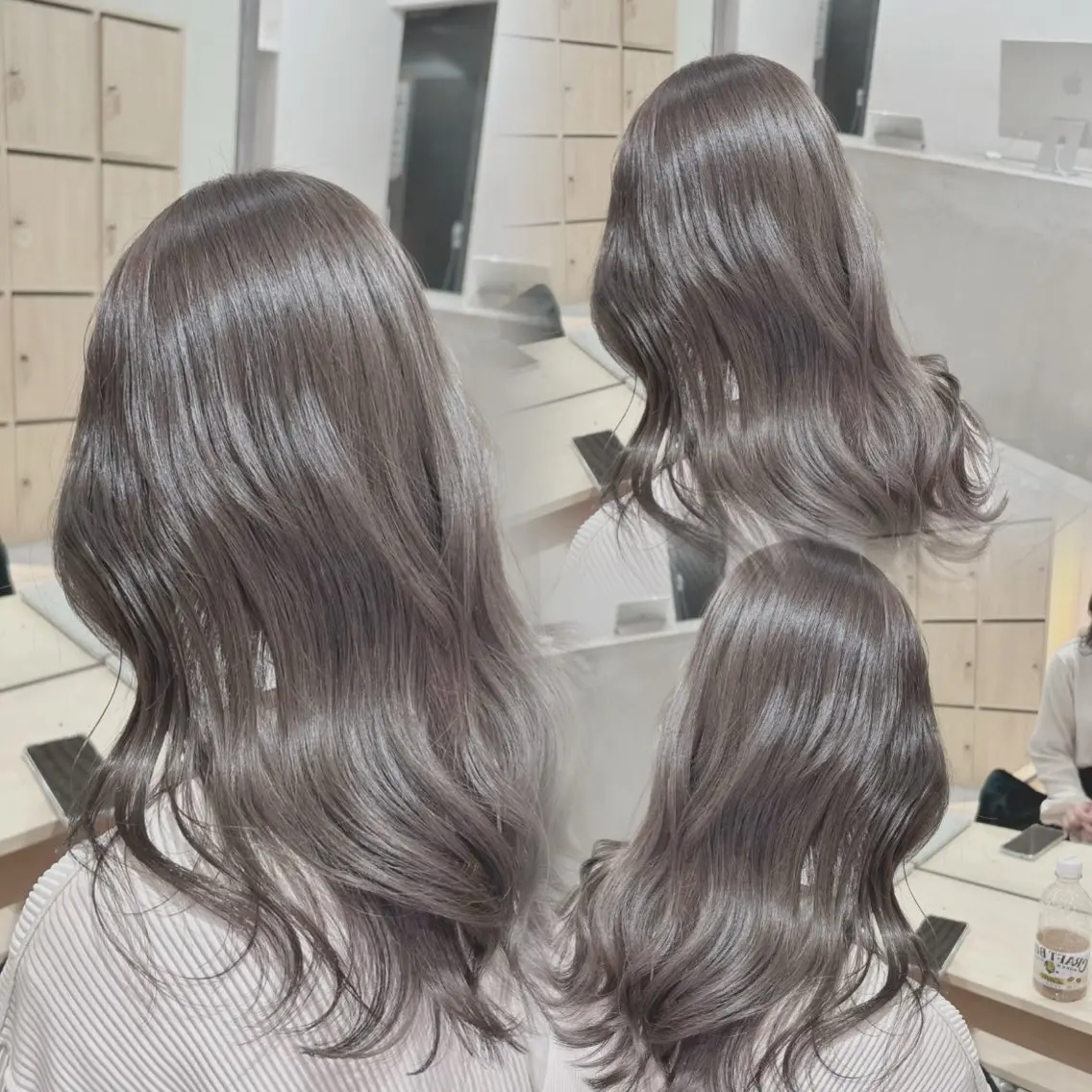 ロング カラー 透明感カラー グレージュ/あいのヘアスタイル