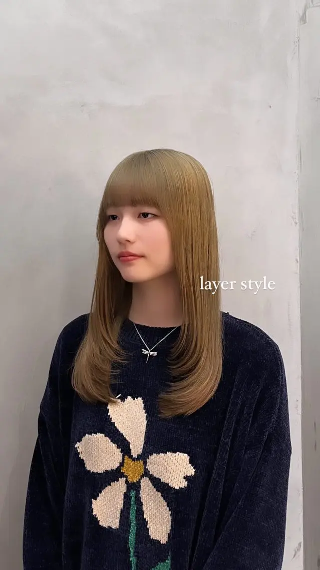 セミロング レイヤーカット 𝙆𝙖𝙞🎀🩶 レイヤー/縮毛矯正のヘアスタイル