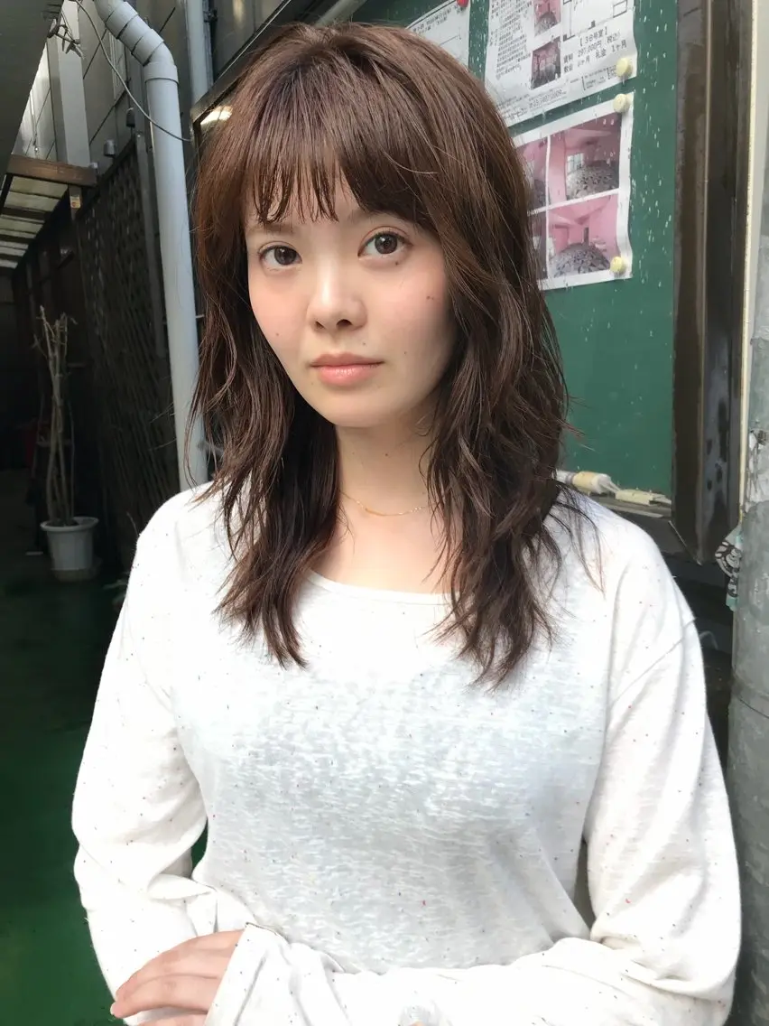 セミロング カラー カット トリートメント オリーブカラー/ 赤み消し特化/トモキのヘアスタイル