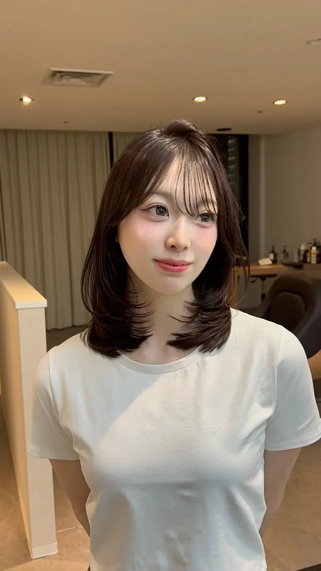 ミディアム カラー レイヤーカット カット ヘアカラー トリートメント kokoro/ レイヤーstyle✭のヘアスタイル