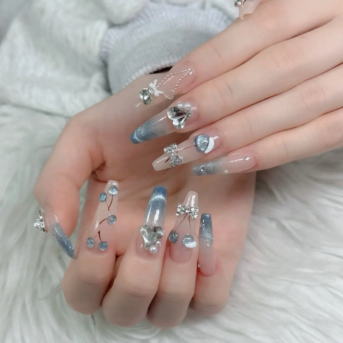 ネイル フットネイル フレンチネイル グラデーション 韓国ネイル ロングネイル ハンドネイル Hani Nail Salonのネイルデザイン
