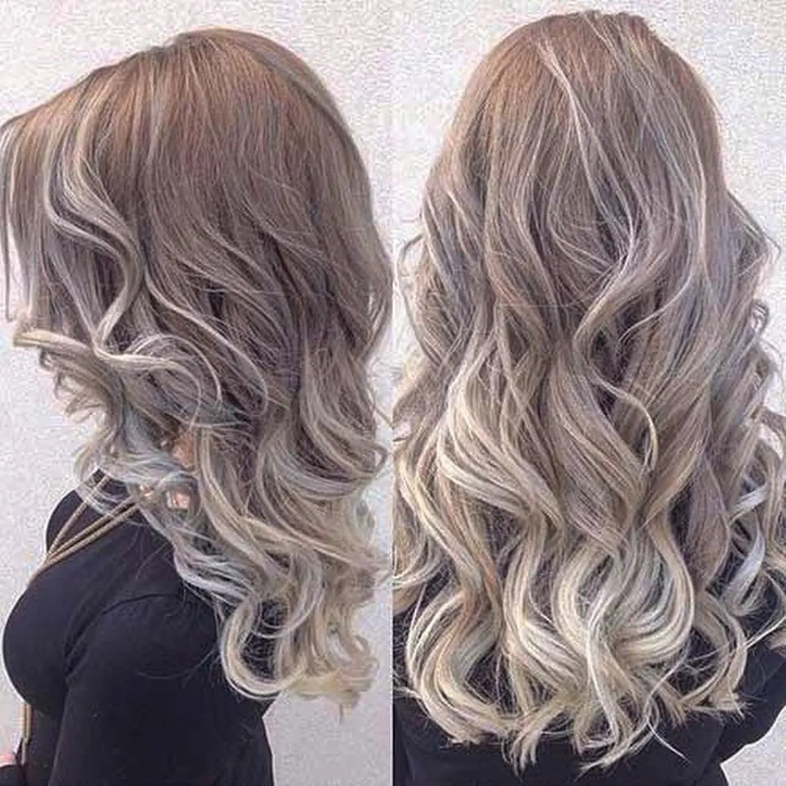 ロング カラー パーマ 大阪レミーエクステ チビ編み込みのヘアスタイル