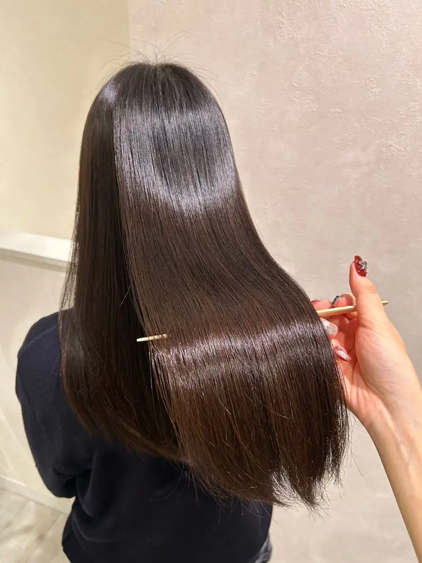 ロング レイヤーカット 縮毛矯正 《艶髪質改善》 かのん☽⑅ ˖のヘアスタイル
