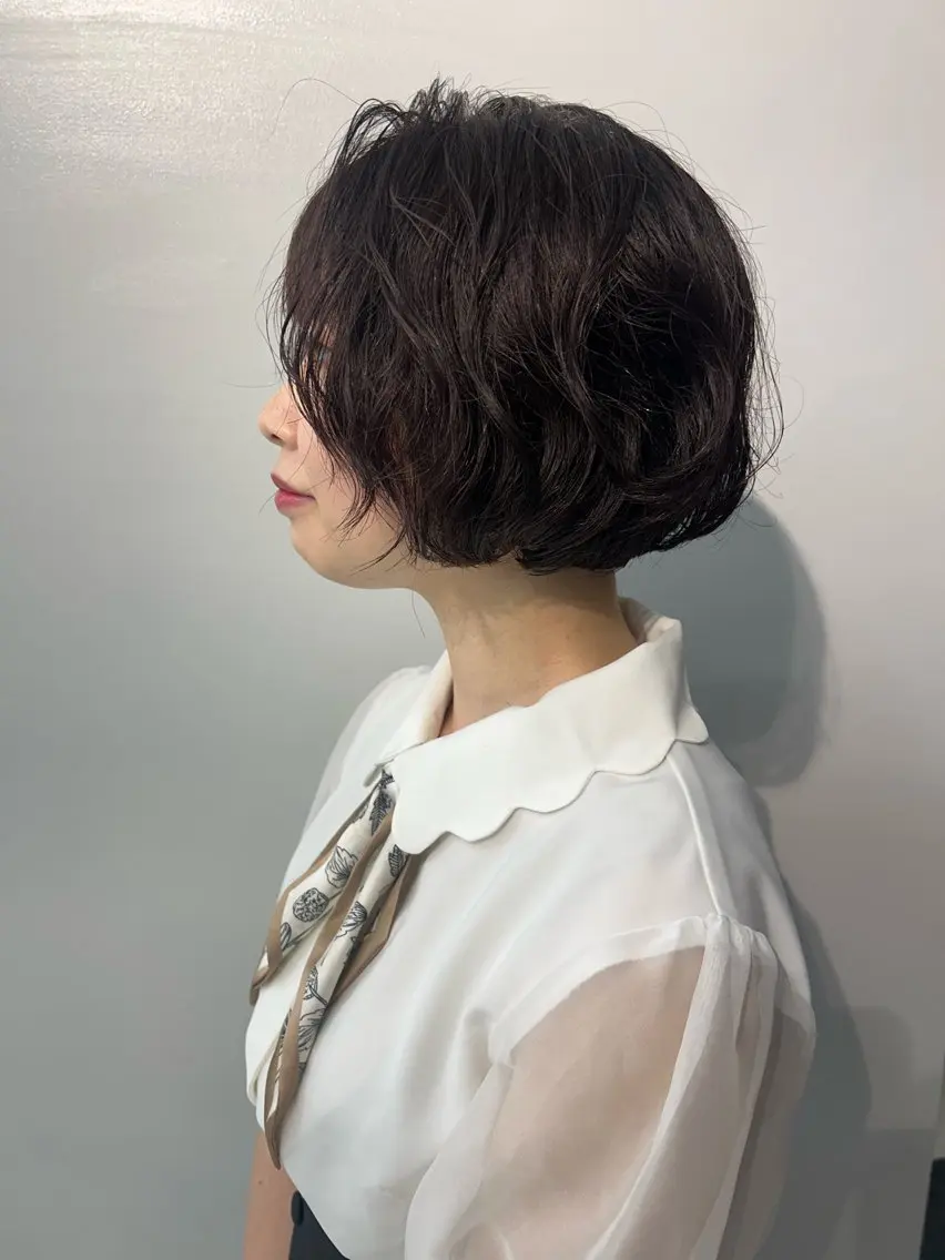 ショート パーマ ボブ カット パーマ ナチュラル×色気パ ーマ 渋谷/マナミのヘアスタイル